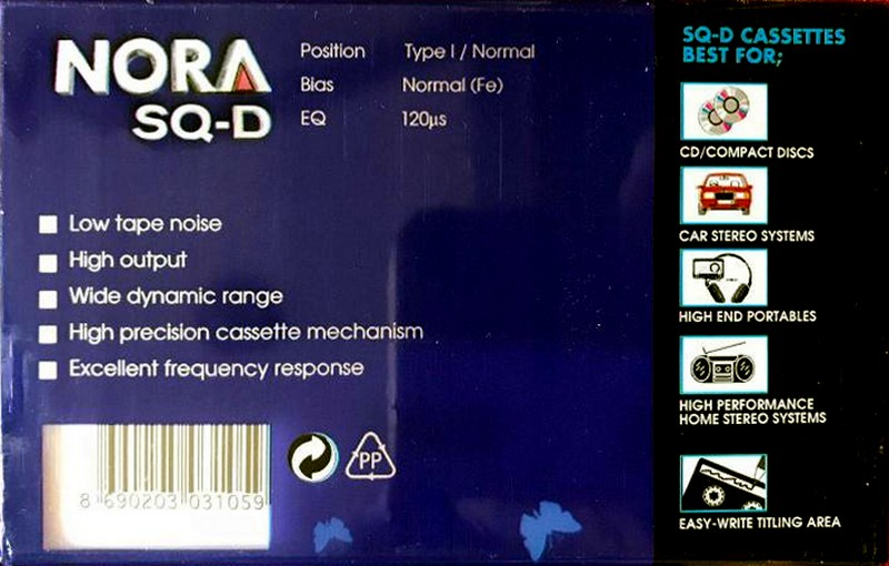 Compact Cassette Nora SQ-D 60 Type I Normal 1997 Turkey