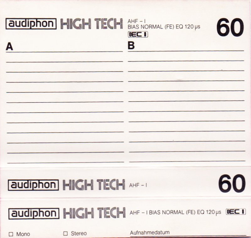 Compact Cassette Audiphon 60 Type I Normal Germany