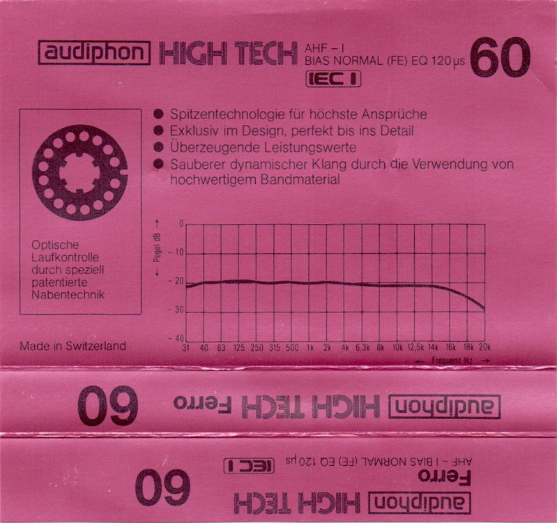 Compact Cassette Audiphon 60 Type I Normal Germany