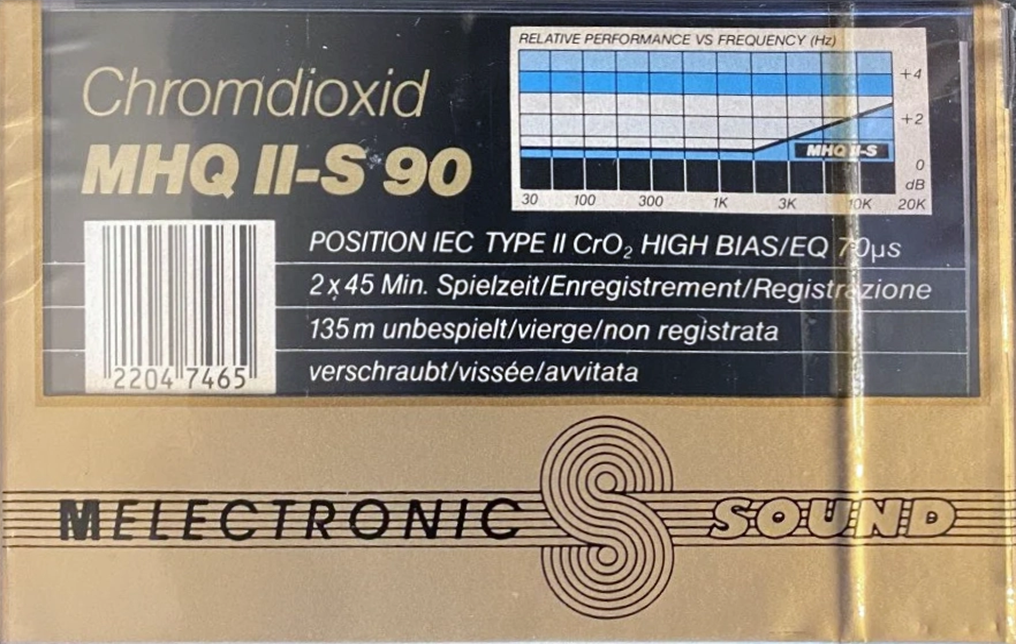 Compact Cassette Melectronic MHQ II-S 90 Type II Chrome Switzerland