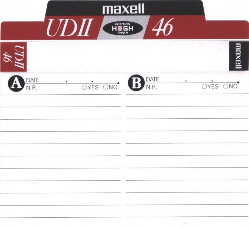 Compact Cassette Maxell UDII / UD2 46 "UDII46(E)" Type II Chrome 1990 Japan