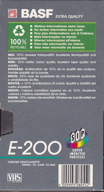 VHS, Video Home System: BASF  - Extra Quality 200