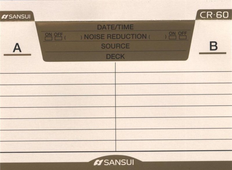 Compact Cassette Sansui CR 60 Type II Chrome 1995 Europe