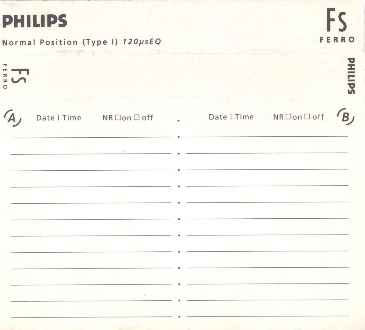 Compact Cassette Philips FS 46 Type I Normal 1990 Europe