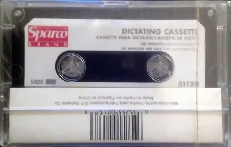 Compact Cassette Sparco 51120 120 Dictating Cassette 1988 China