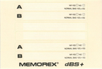 Compact Cassette Memorex dBS+ 60 Type I Normal 1989 Europe