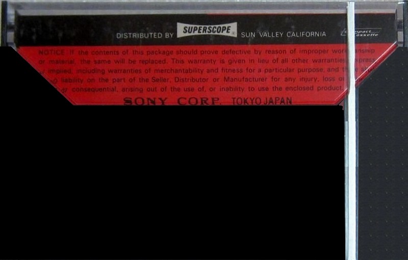 Compact Cassette Sony 60 "CRO-60" Type II Chrome 1972 USA