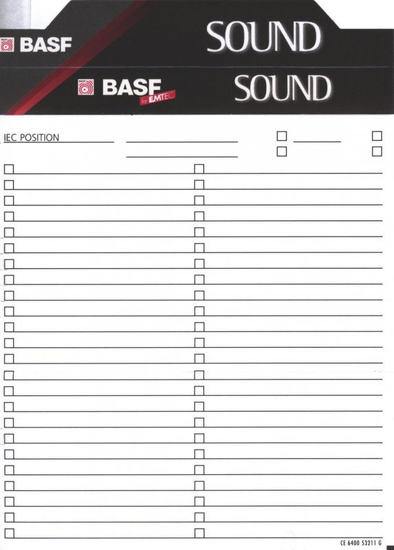 Compact Cassette BASF Sound 90 Type I Normal 1997 Europe
