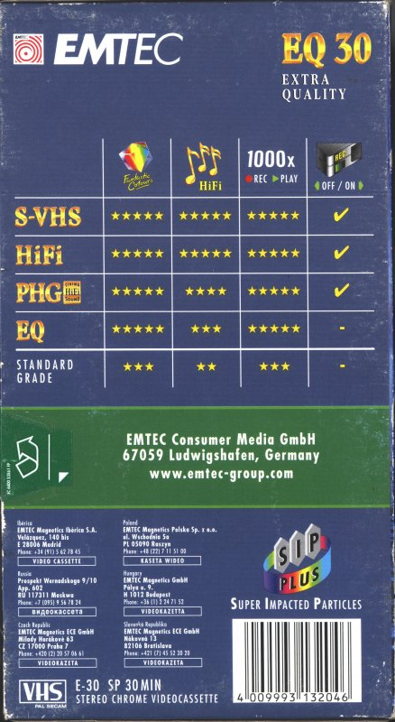 VHS, Video Home System: EMTEC Emtec - EQ 30