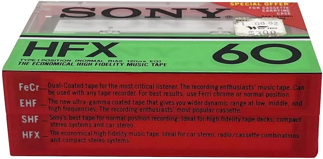 2 pack Sony HFX 60 Type I Normal 1978 USA