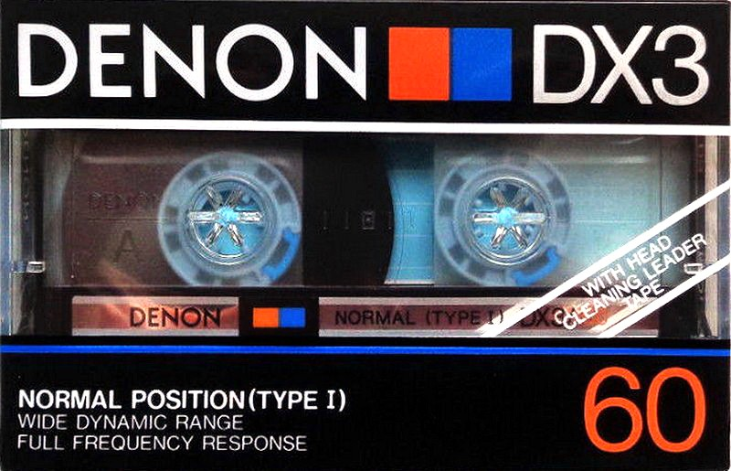 Compact Cassette Denon DX3 60 "DX3/60H" Type I Normal 1985 Europe, North America