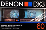 Compact Cassette Denon DX3 60 "DX3/60H" Type I Normal 1985 Europe, North America