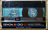Compact Cassette Denon DX3 60 "DX3/60H" Type I Normal 1985 Europe, North America
