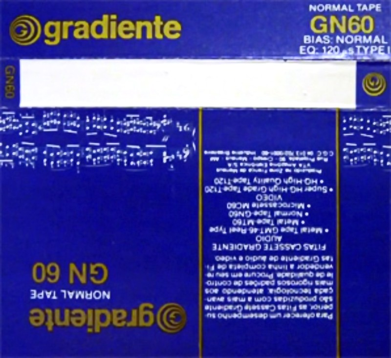 Compact Cassette Gradiente 60 "GN" Type I Normal Latin America