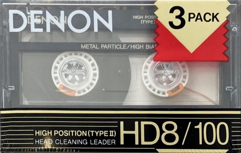 3 pack Denon HD8 100 Type II Chrome 1988 Europe