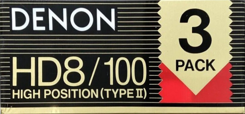3 pack Denon HD8 100 Type II Chrome 1988 Europe