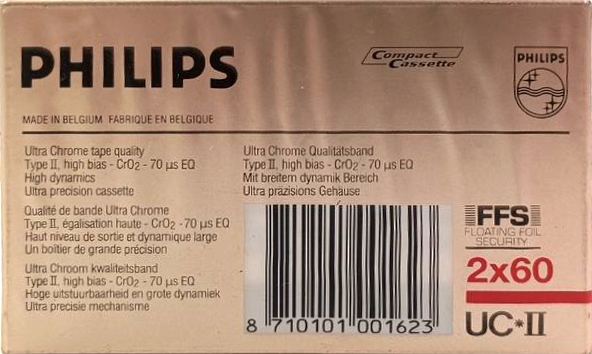 2 pack Philips UC II 60 Type II Chrome 1984 Europe
