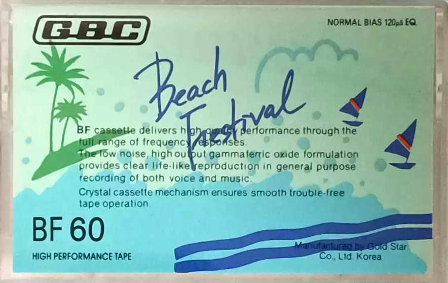 Compact Cassette GBC 60 "BF Beach Festival" Type I Normal 1985 Europe
