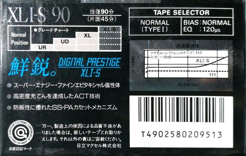 Compact Cassette: Maxell / Hitachi Maxell - XLI-S 90