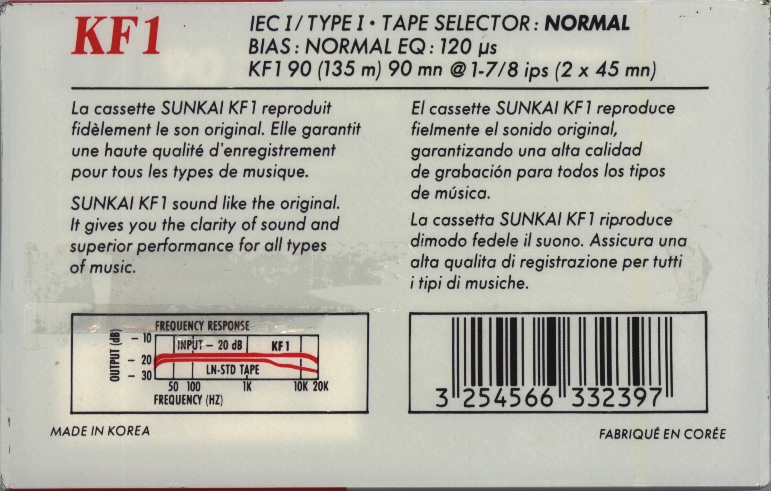 Compact Cassette: Saehan Sunkai - KF 1 90