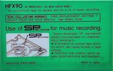 Compact Cassette Sony HFX 90 Type I Normal 1979 USA