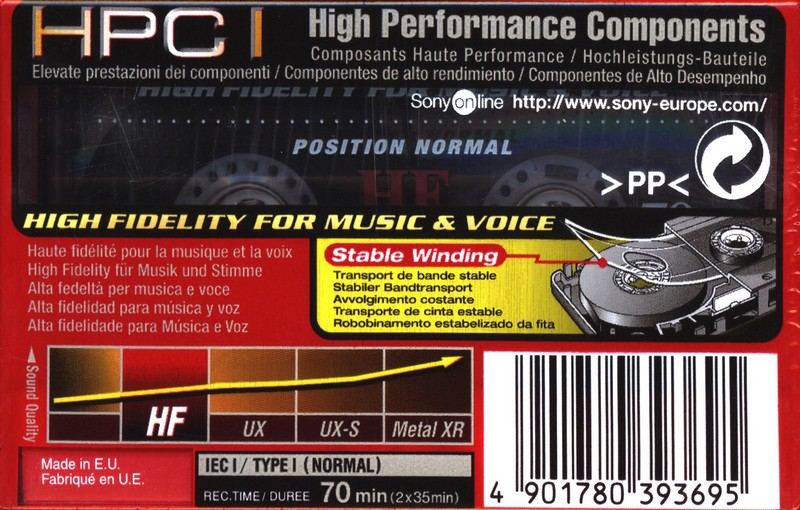 Compact Cassette Sony HF 70 Type I Normal 2000 Europe