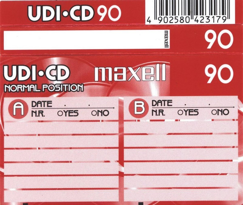Compact Cassette Maxell UDI-CD 90 Type I Normal 1998 Europe