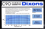 Compact Cassette Dixons 90 Type I Normal 1980 UK