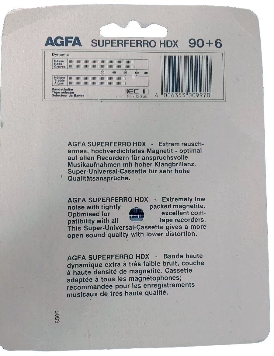 Blister AGFA Superferro HDX 90+6 Type I Normal 1985 Europe