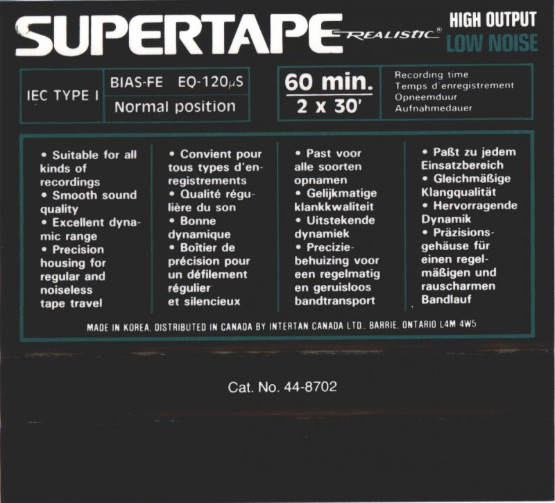 Compact Cassette: Realistic SUPERTAPE -  60