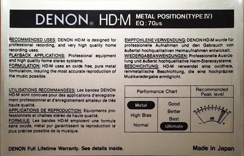 Compact Cassette: Nippon Columbia / Denon Denon - HD-M 90