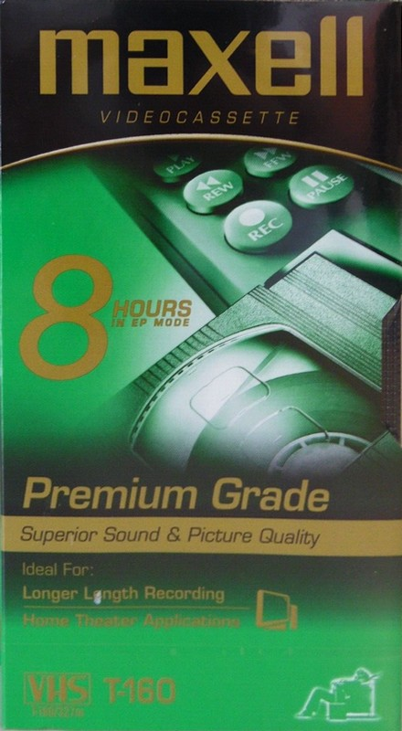 VHS, Video Home System Maxell Premium Grade 160 Type I Normal North America