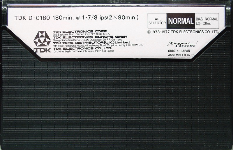 Compact Cassette: TDK  - D 180