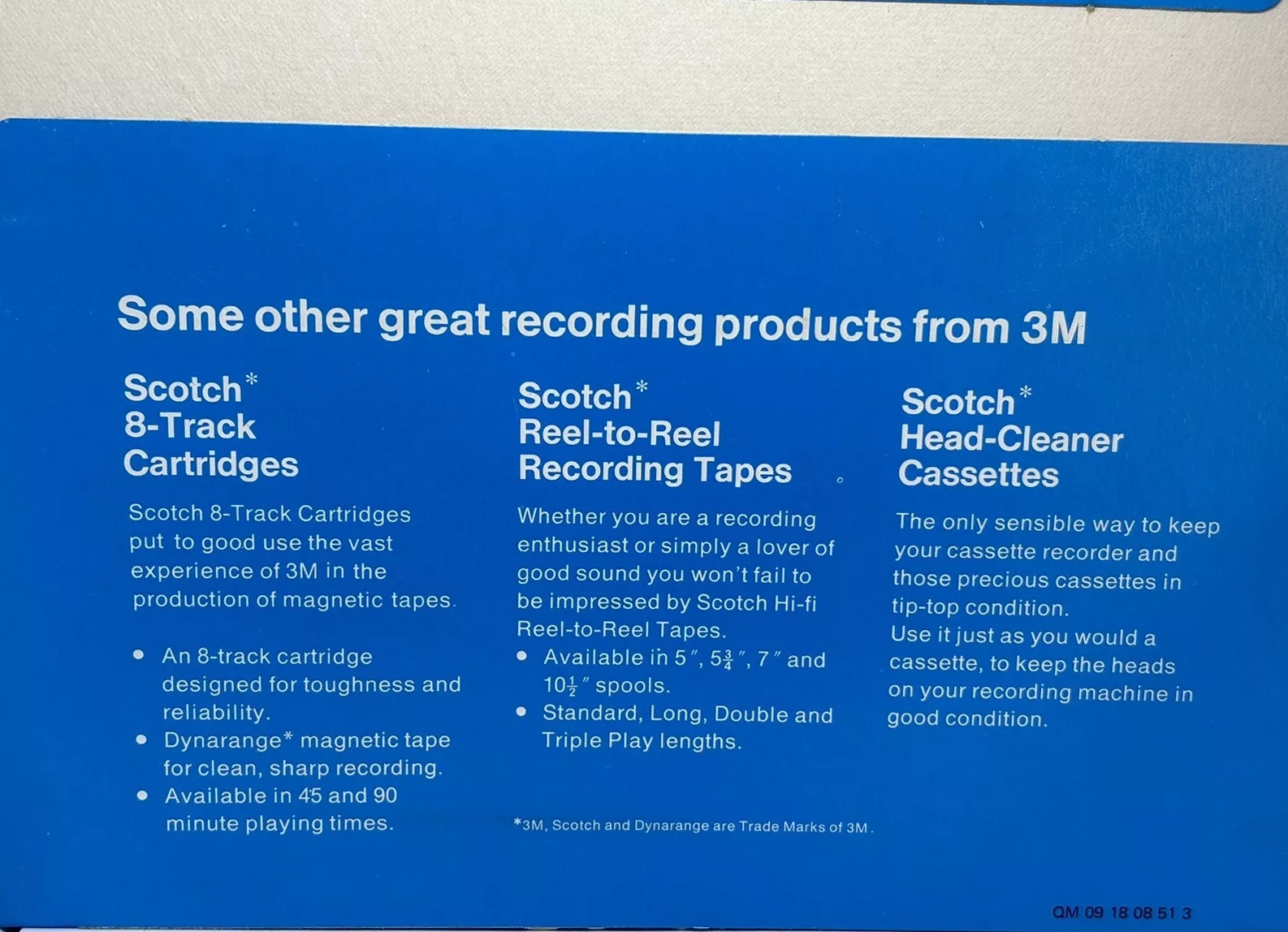 Blister Scotch Dynarange 90 Type I Normal 1972 Europe