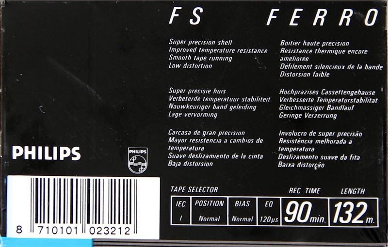 Compact Cassette Philips FS 90 Type I Normal 1987 Europe