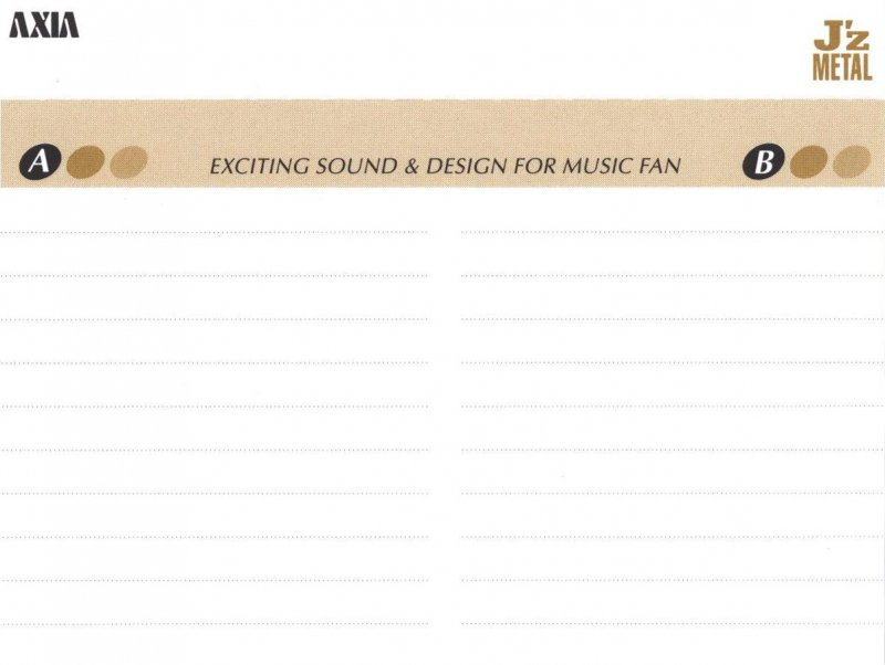 Compact Cassette AXIA J`z Metal 60 "JZMG 60" Type IV Metal 1997 Japan