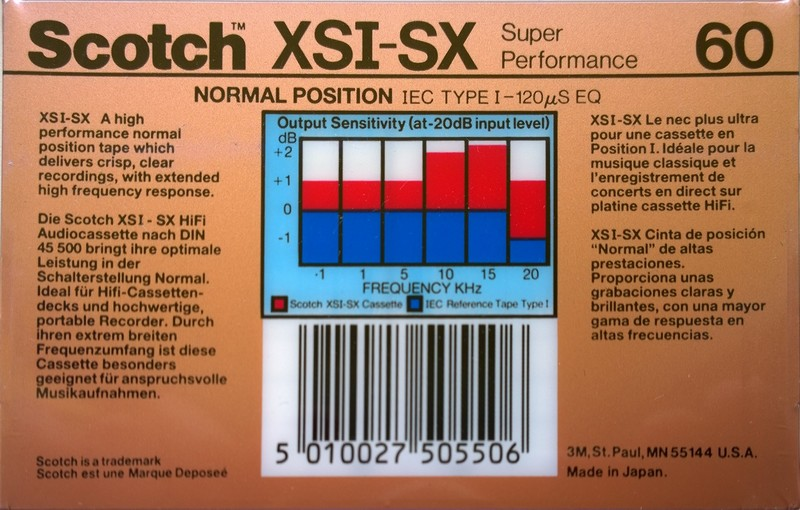 Compact Cassette Scotch XS I-SX 60 Type I Normal 1990 Europe