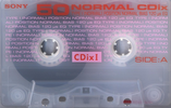 Compact Cassette Sony CDix I 50 "C-50CDX1E" Type I Normal 1997 Japan