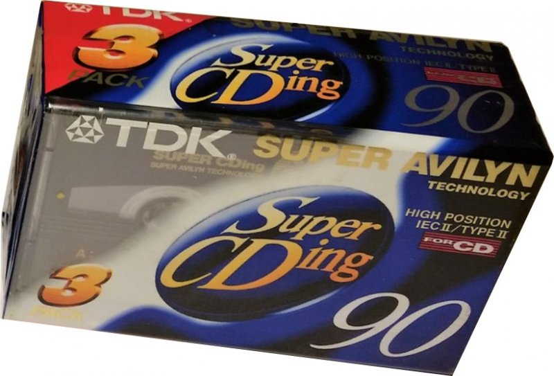 3 pack TDK Super CDing 90 "SCD-90EA3" Type II Chrome 1994 Europe