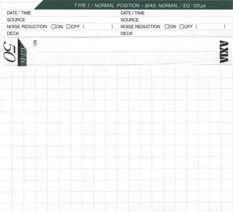 Compact Cassette AXIA GT-Ix 50 "GT-1x B 50" Type I Normal 1989 Japan