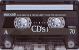 Compact Cassette Maxell CD`s I / CD`s 1 70 "CDS1-70G" Type I Normal 1994 Japan