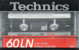 Compact Cassette Technics LN 60 "RT-60LN" Type I Normal 1985 Europe