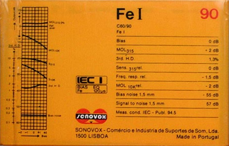 Compact Cassette Sonovox Fe I 90 "Stereoferro I" Type I Normal 1983 Portugal