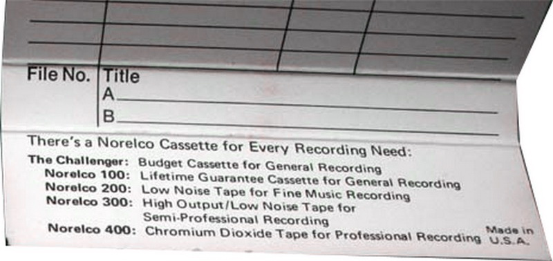 Compact Cassette Norelco 300 60 Type I Normal 1971 USA