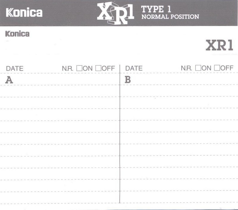 Compact Cassette:  Konica - XR1 90