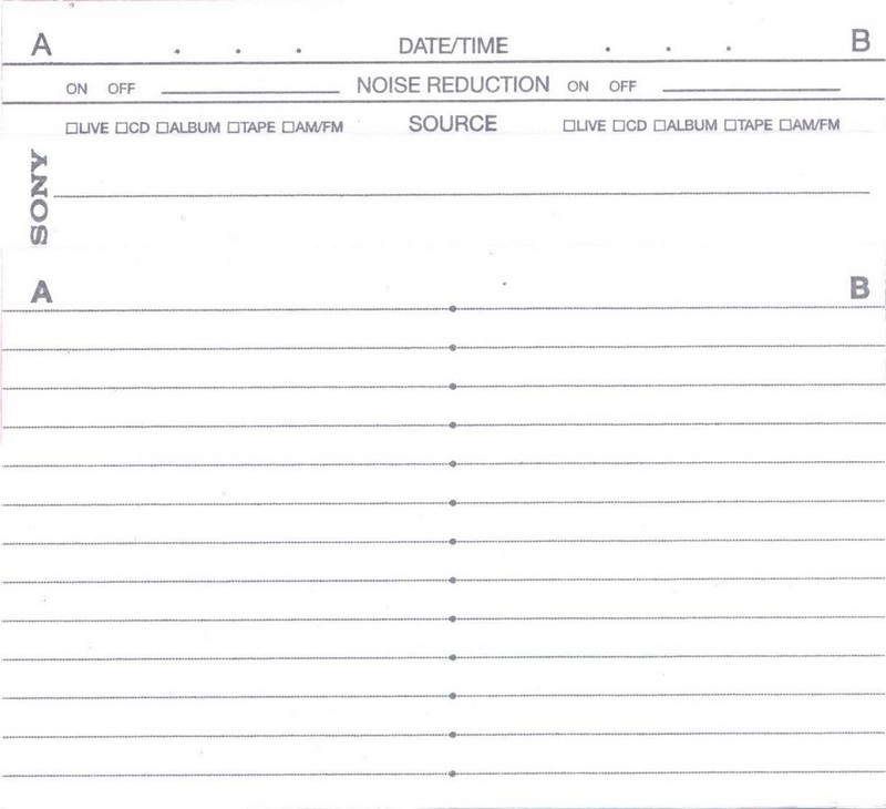 Compact Cassette Sony HF 90 Type I Normal 1995 North America