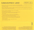 Compact Cassette Memorex dBS 90 Type I Normal 1989 North America