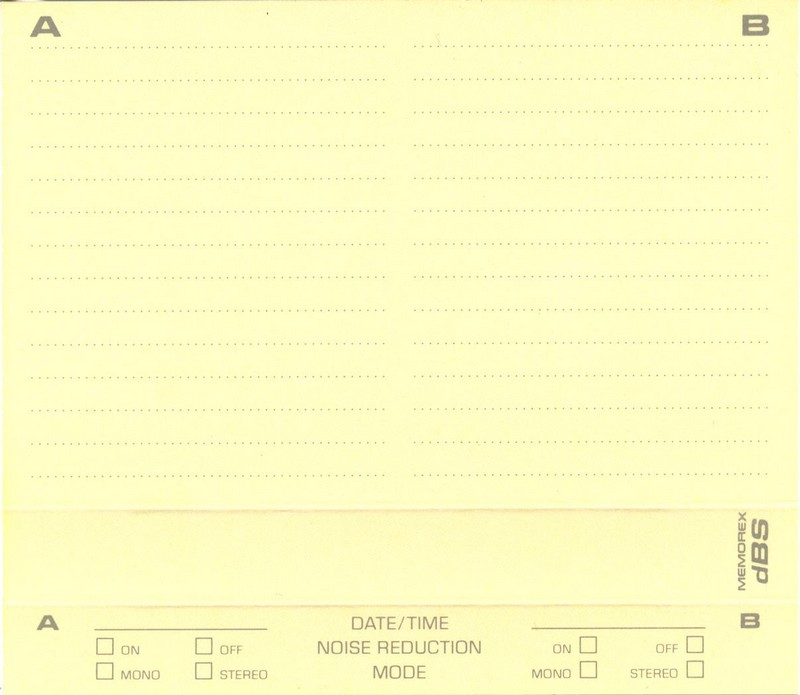 Compact Cassette Memorex dBS 90 Type I Normal 1989 North America