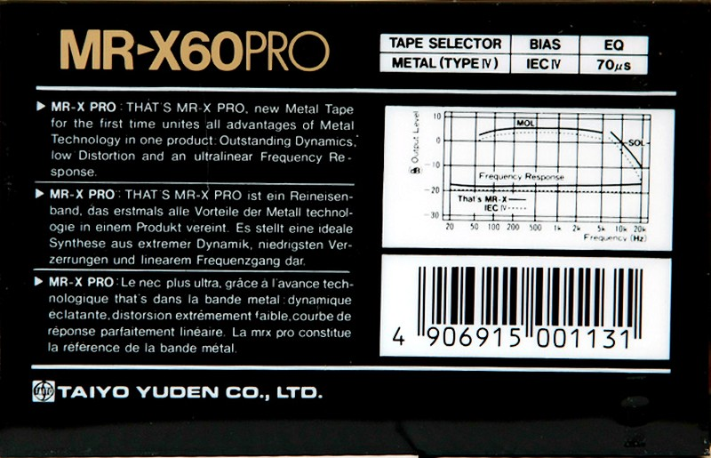 Compact Cassette: Taiyo Yuden Thats - MR-X Pro 60