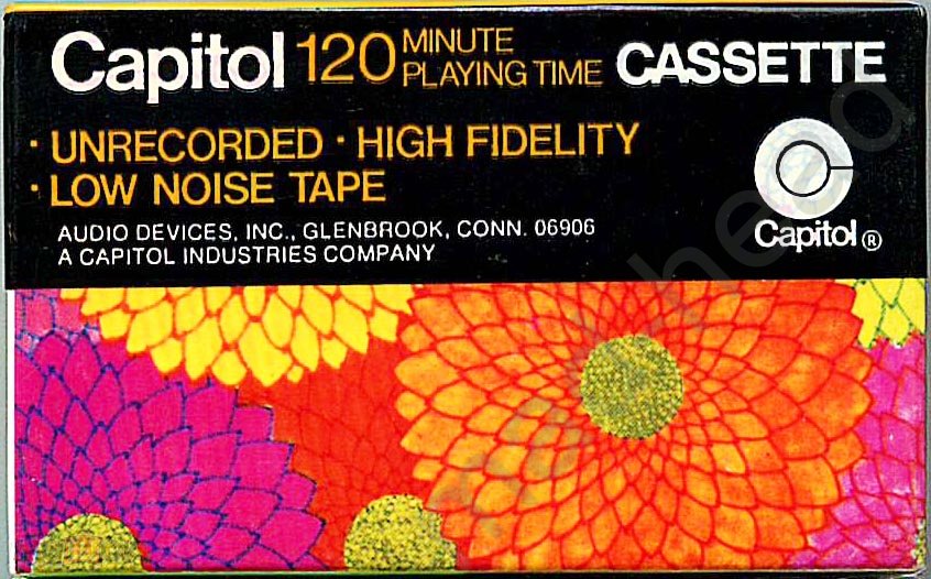 Compact Cassette Capitol Psychedelic Flowers Design 120 Type I Normal 1970 USA